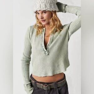 Free People FP One Colt Thermal - Sea Foam - Size Small
